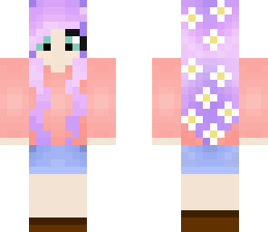 cute purple haired flower girl- penguinkraft
