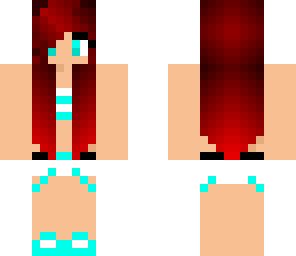 blue stripe bra red hair