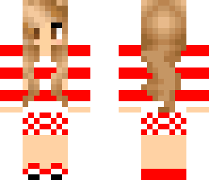 red and white striped girl