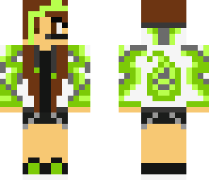 green lightning gamer girl
