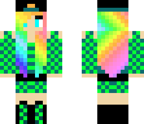 green checkered rainbow girl