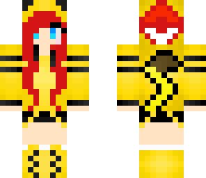 read hair pikachu