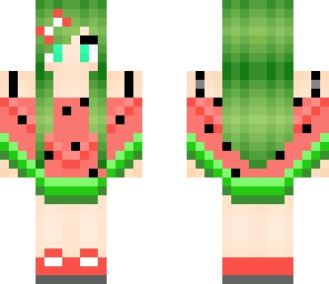 watermelon girl with bow