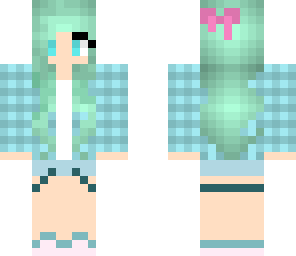 minty plaid girl