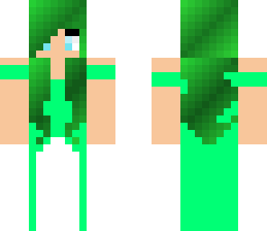 green hair and dress