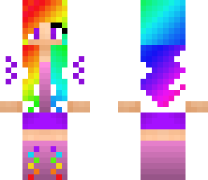 crazy rainbow hair girl