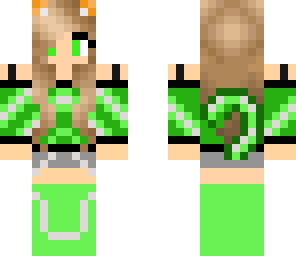 green kitty cat girl