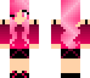 pink haired girl skin