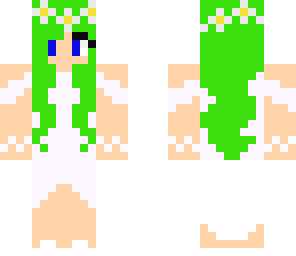 green hair weeding dress
