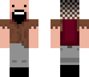 notch with checkered hoodie pulled over head