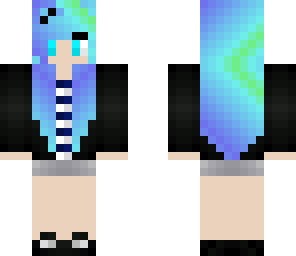 purple blue green hair dj
