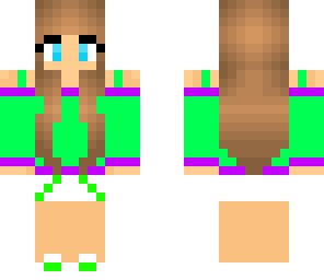 purple and green girl