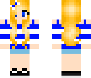 blue girl with bow