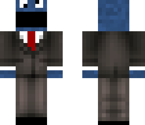cokkie monster in a detailed suit