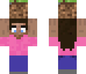 girl steve with dirt block