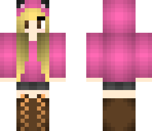 blonde pink hoodie girl