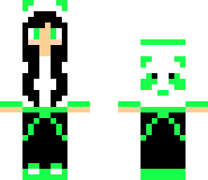 green panda girl