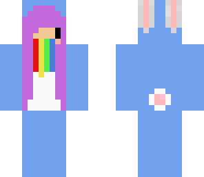 rainbow pixel barf bunny girl