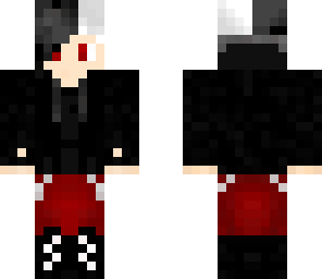 gothic guy black and white hair