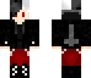 gothic guy black and white hair inverted cross