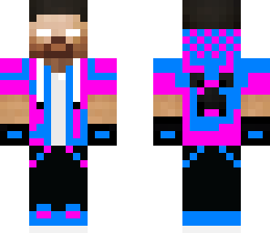 blue and pick herobrine with head set