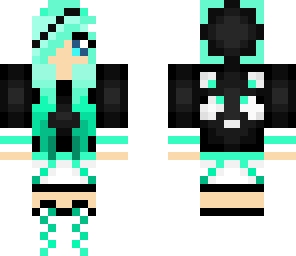 blue and black panda girl