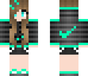 green cute nike girl skin