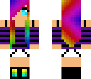 swag girl with rainbow hair