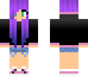 purple haired hoodie girl