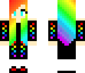 rainbow neon girl