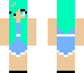 mint hair strapless dress