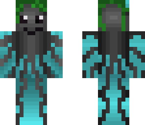 black octopus with seaweed helm