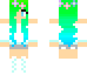 neon blue green girl