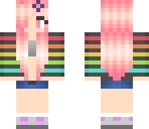 rainbow striped sweater girl