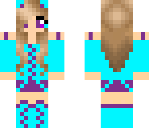 cute purple and blue cat girl