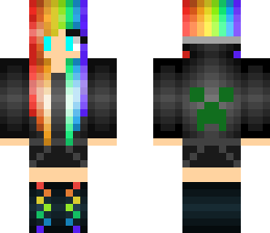 rainbow girl in headphones