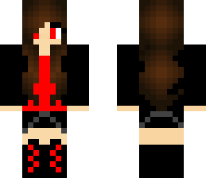 girl in black and red