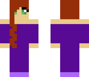 girl with purple dress and red hair
