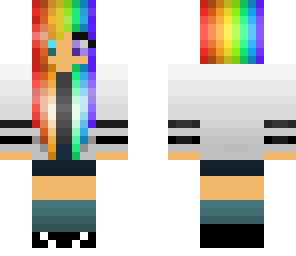 rainbow haired varsity without hoodie