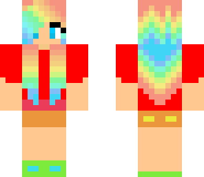 rainbow hair girl with head band