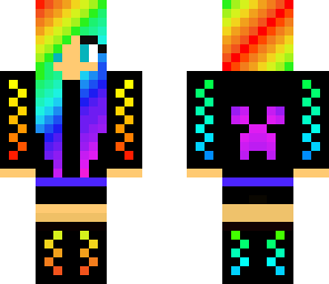 rainbow creeper girl with headphones