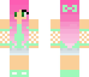 mint girl with pink hair