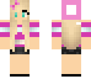 purple striped girl