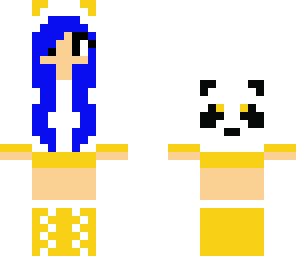 blue and yellow panda girl
