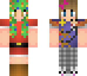 santa girl and christmas girl