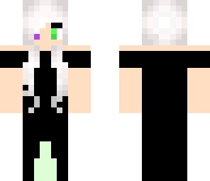 girl with white hair and black dress