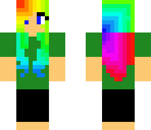 normal rainbow hair girl