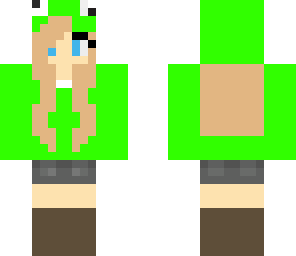 green hoodie girl