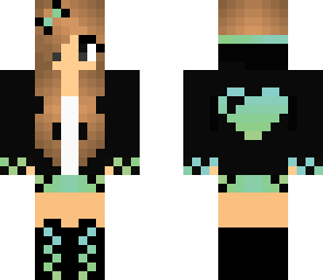 rainbow green and blue girl