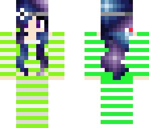 green and white long sleeve and galaxy hair